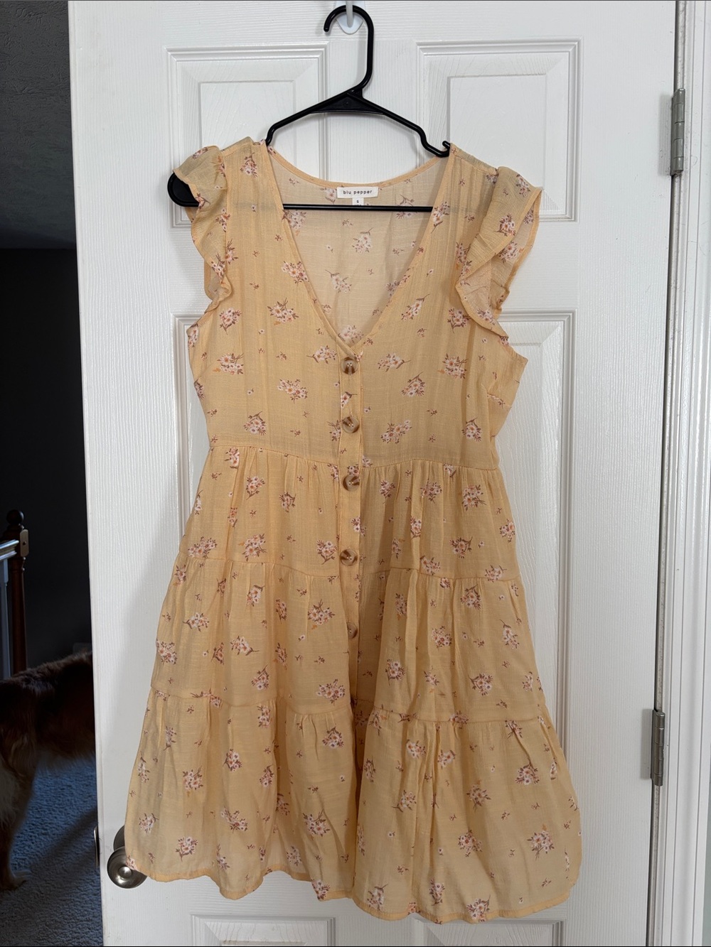 Women’s Floral Tiered Dress - Butter Yellow